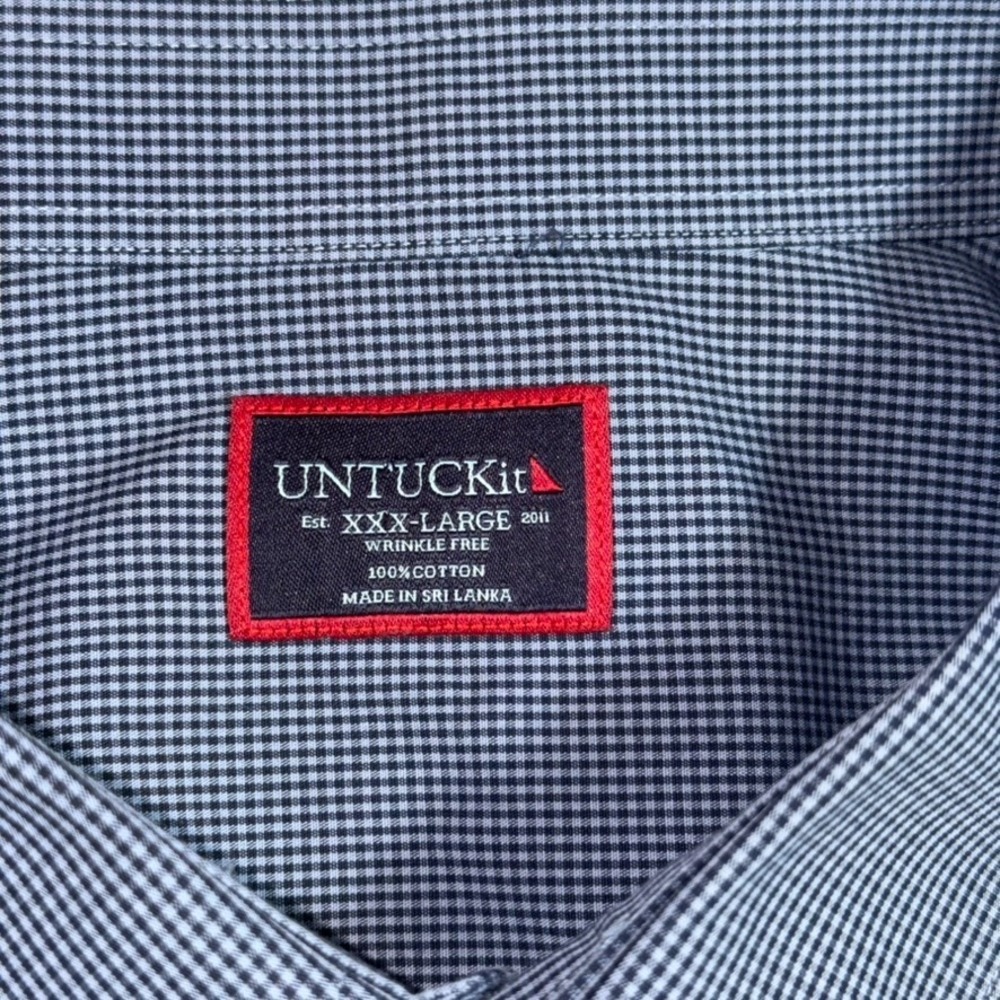 UNTUCKit Dress Shirt Mens 3XL Blue Plaid Long Sleeve Marcasin 35672 - Picture 3 of 12